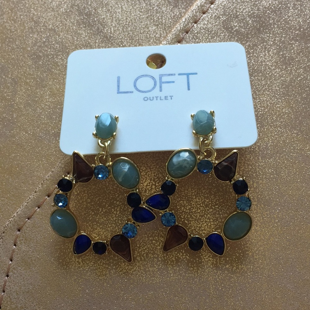 Multicolor gem earrings - Picture 2 of 3